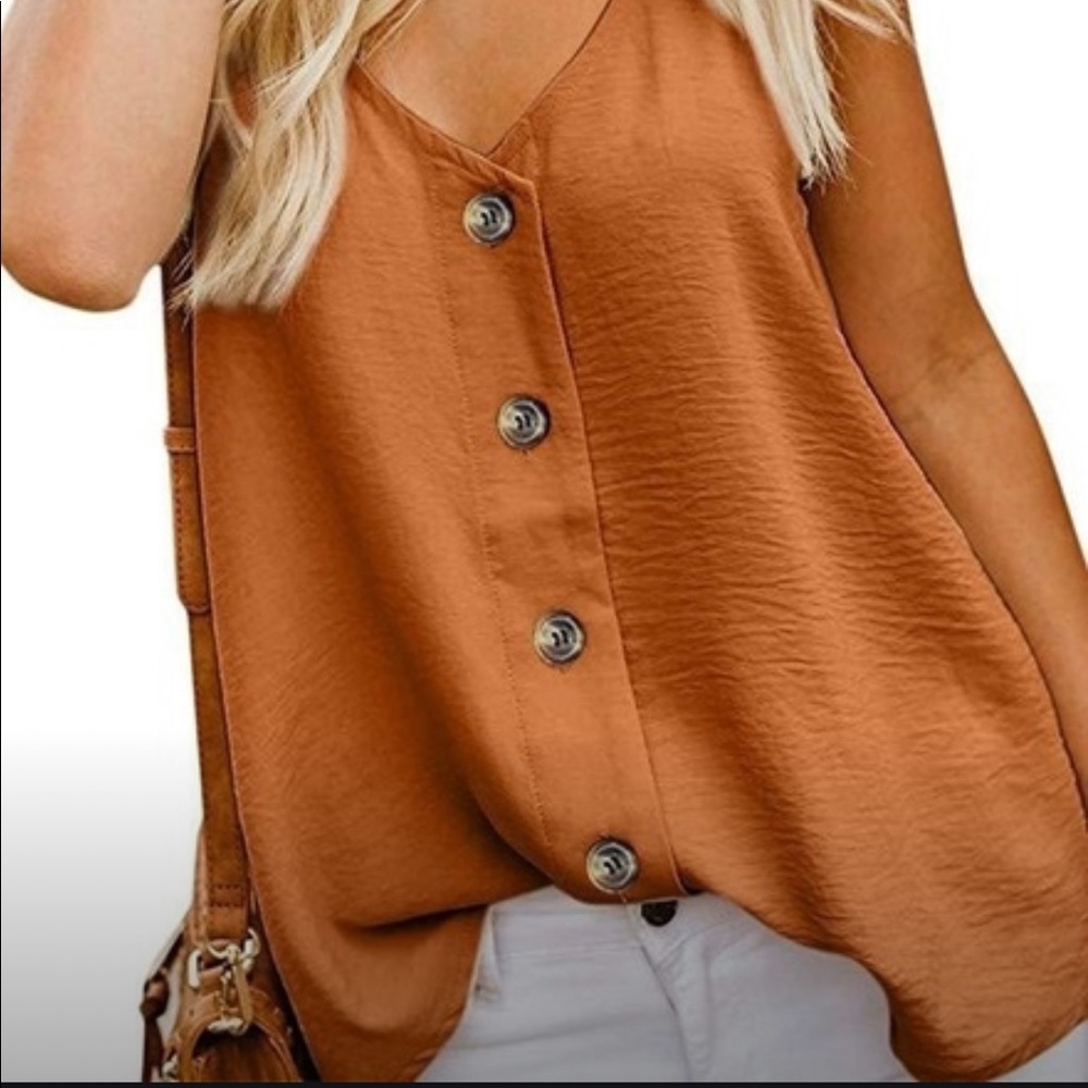 Button Front Cotton Tank